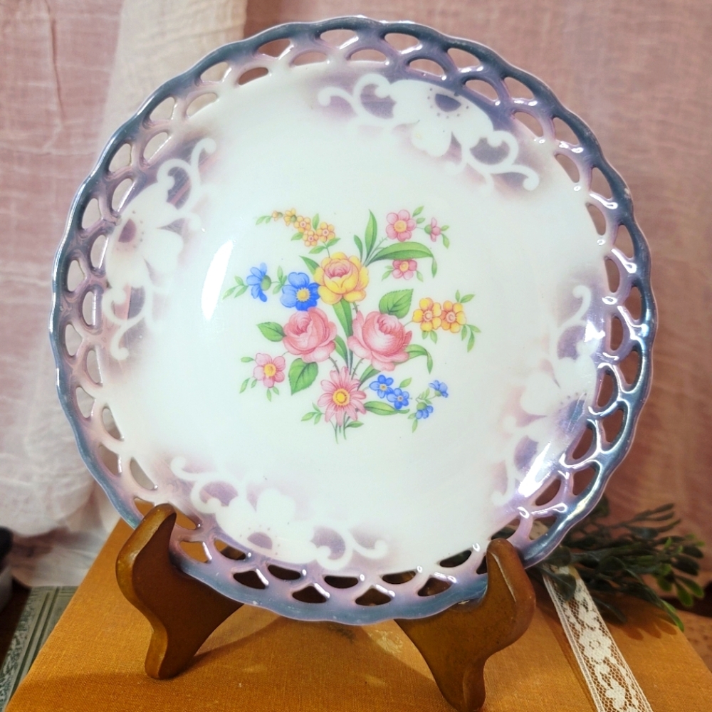 Vintage Reticulated Winterling Mark Germany Porcelain plate.